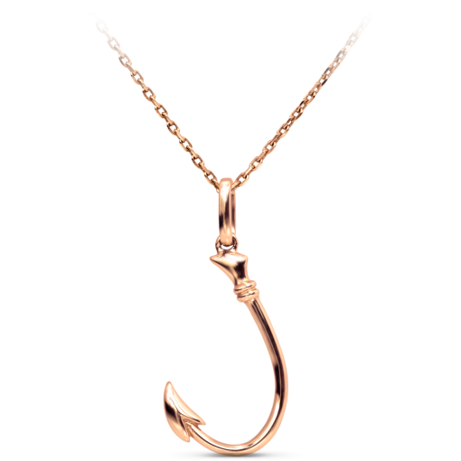 Rose Gold Fishhook Necklace