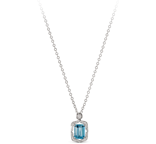 Bermuda Khatiya Aquamarine Diamond Necklace