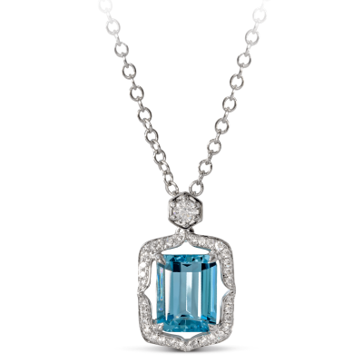 Bermuda Khatiya Aquamarine Diamond Necklace